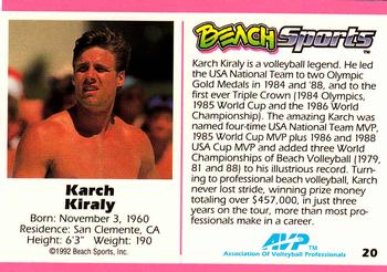 1992 Beach Sports #20 Karch Kiraly Back